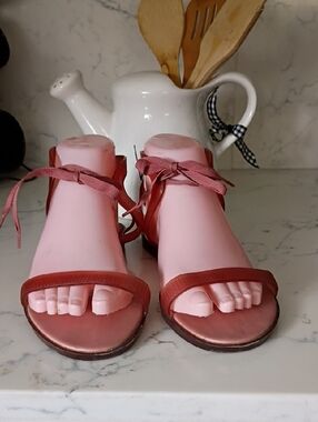 MELISSA JASON WU Women’s Pink Ankle-Tie Sandals